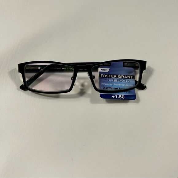 Foster Grant - Multi Focus Plus Black and Grey Reading Glasses Metal Frame-1.50 - Picture 1 of 4
